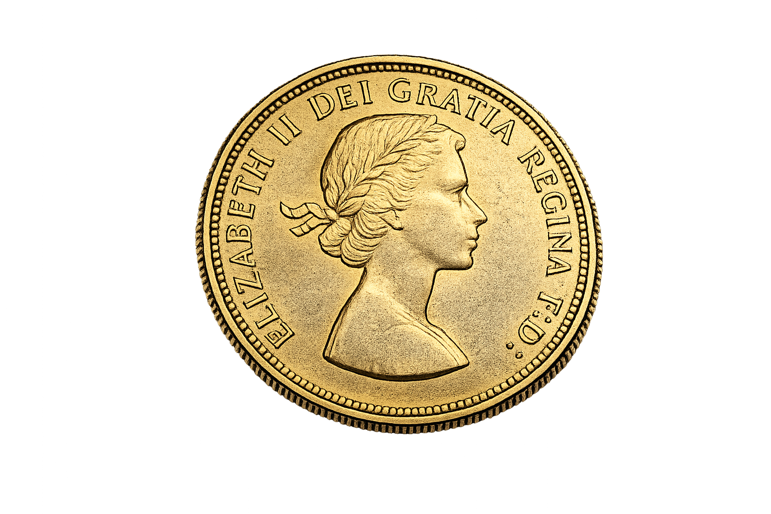 British Sovereign Elizabeth II Without Crown
