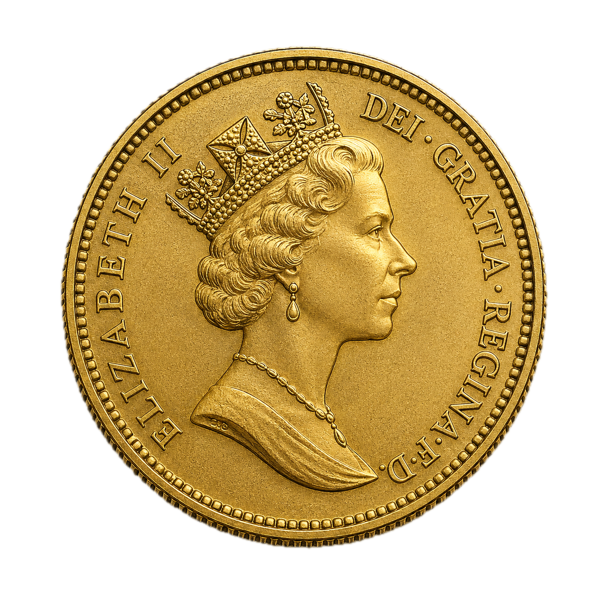 British Sovereign Elizabeth II With Crown